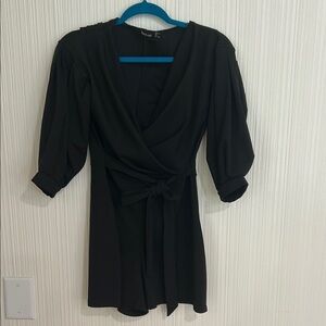 Boohoo Black Wrap Romper